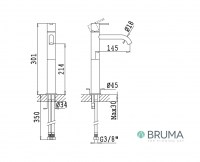 MONOMANDO LAVABO XL LEAF BRUMA